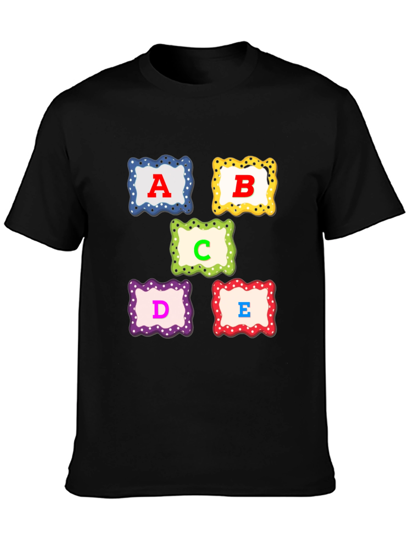 Alphabet T-Shirt: A B C D E Design