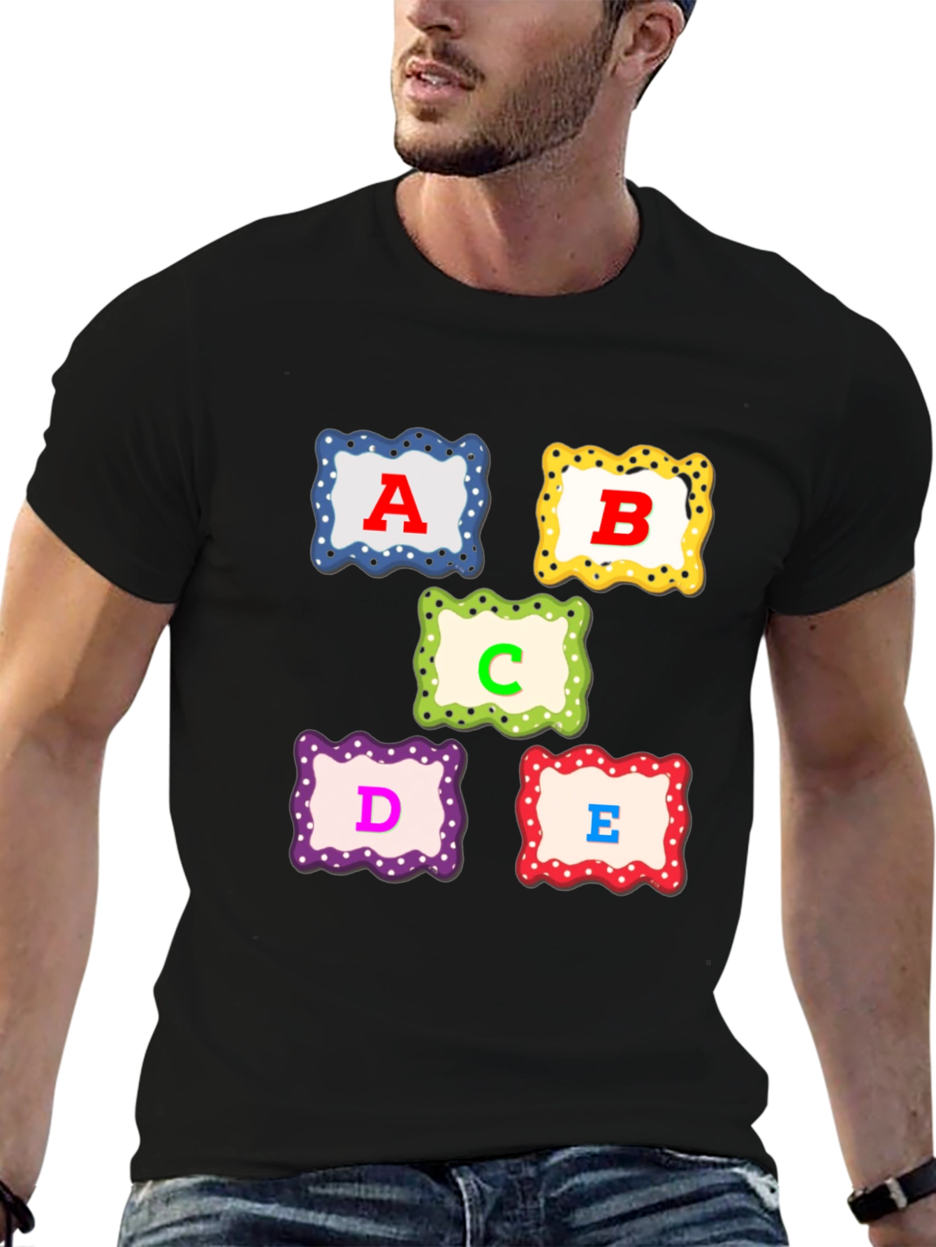 Alphabet T-Shirt: A B C D E Design