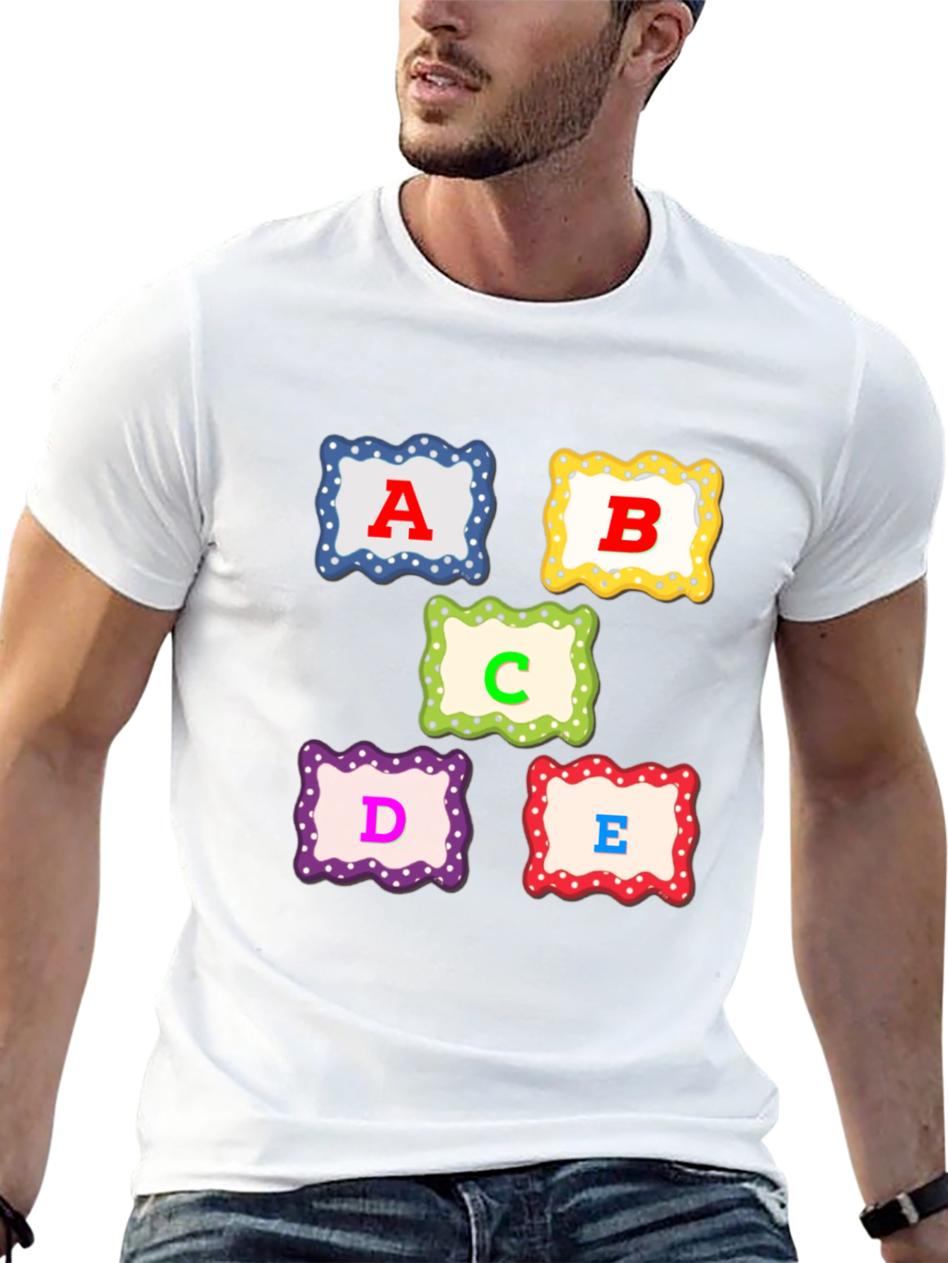Alphabet T-Shirt: A B C D E Design