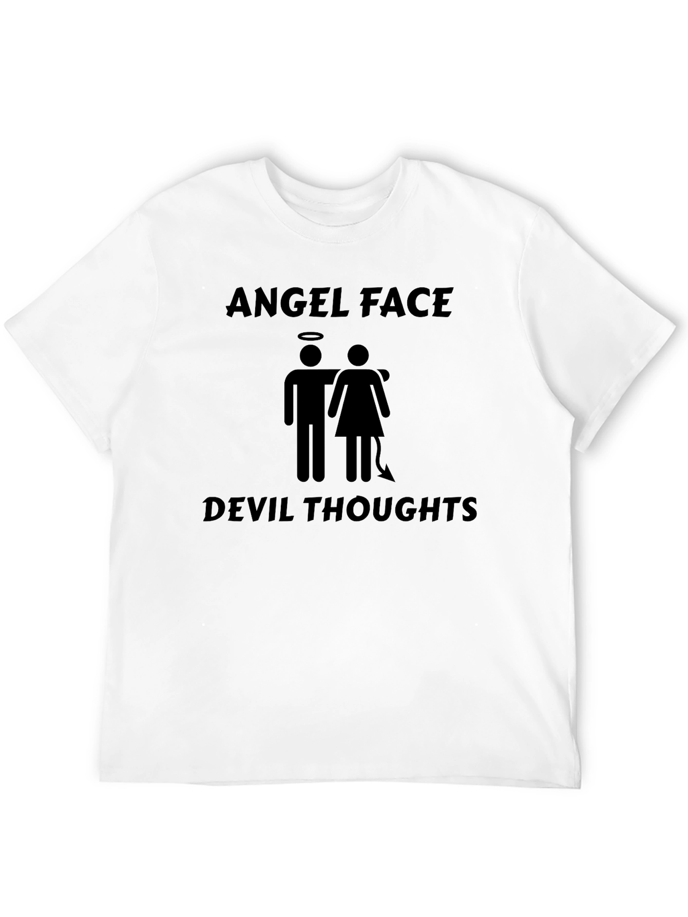 Angel Face Devil Thoughts Graphic T-Shirt