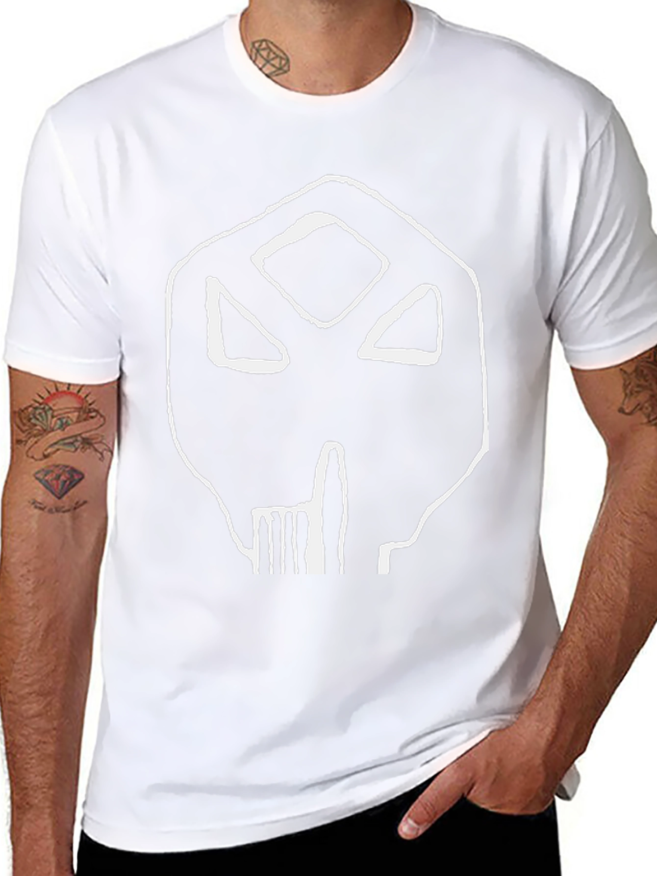 Abstract Skull Graphic Black T-Shirt