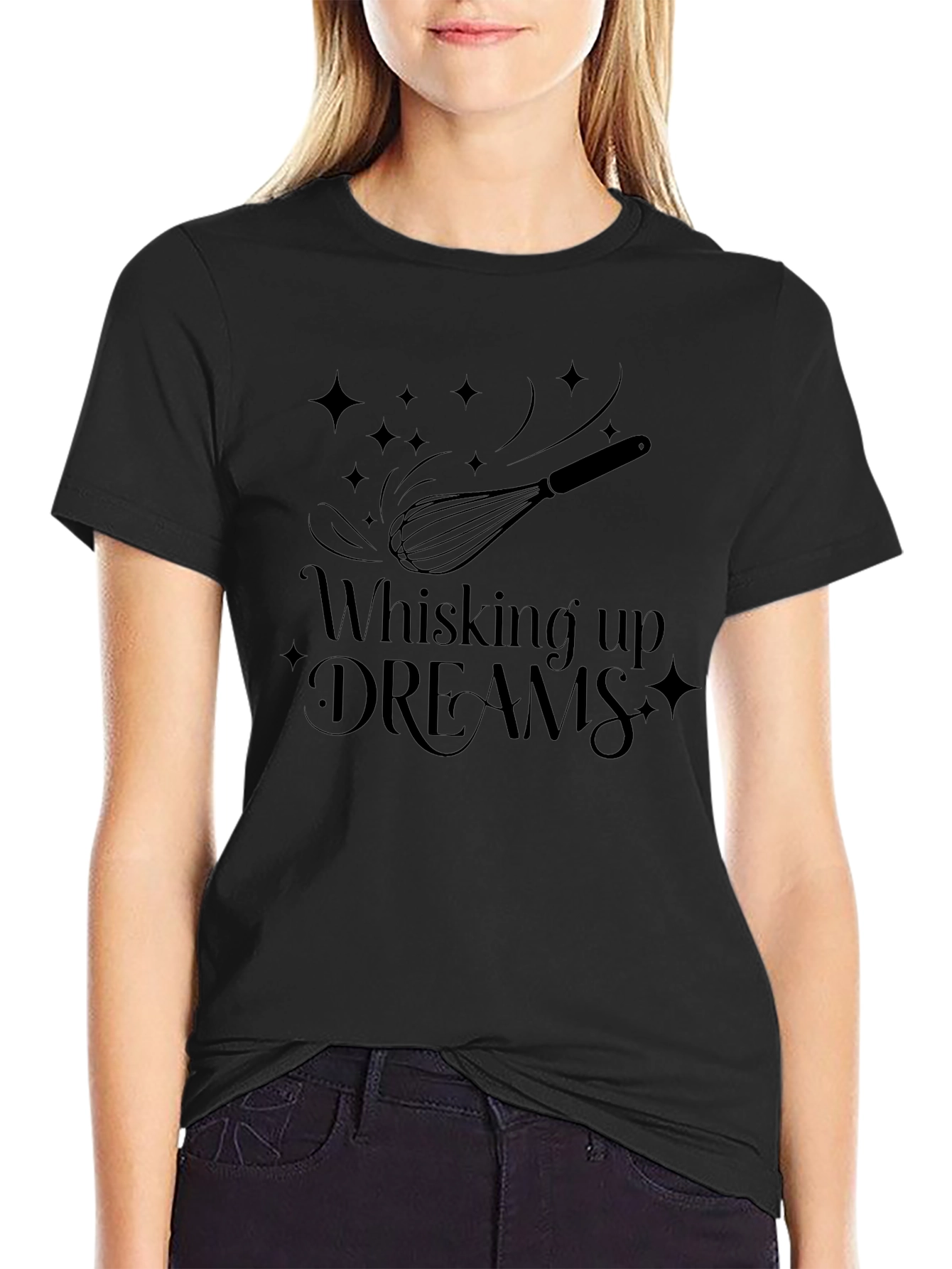 Whisking Up Dreams Graphic Tee - Black