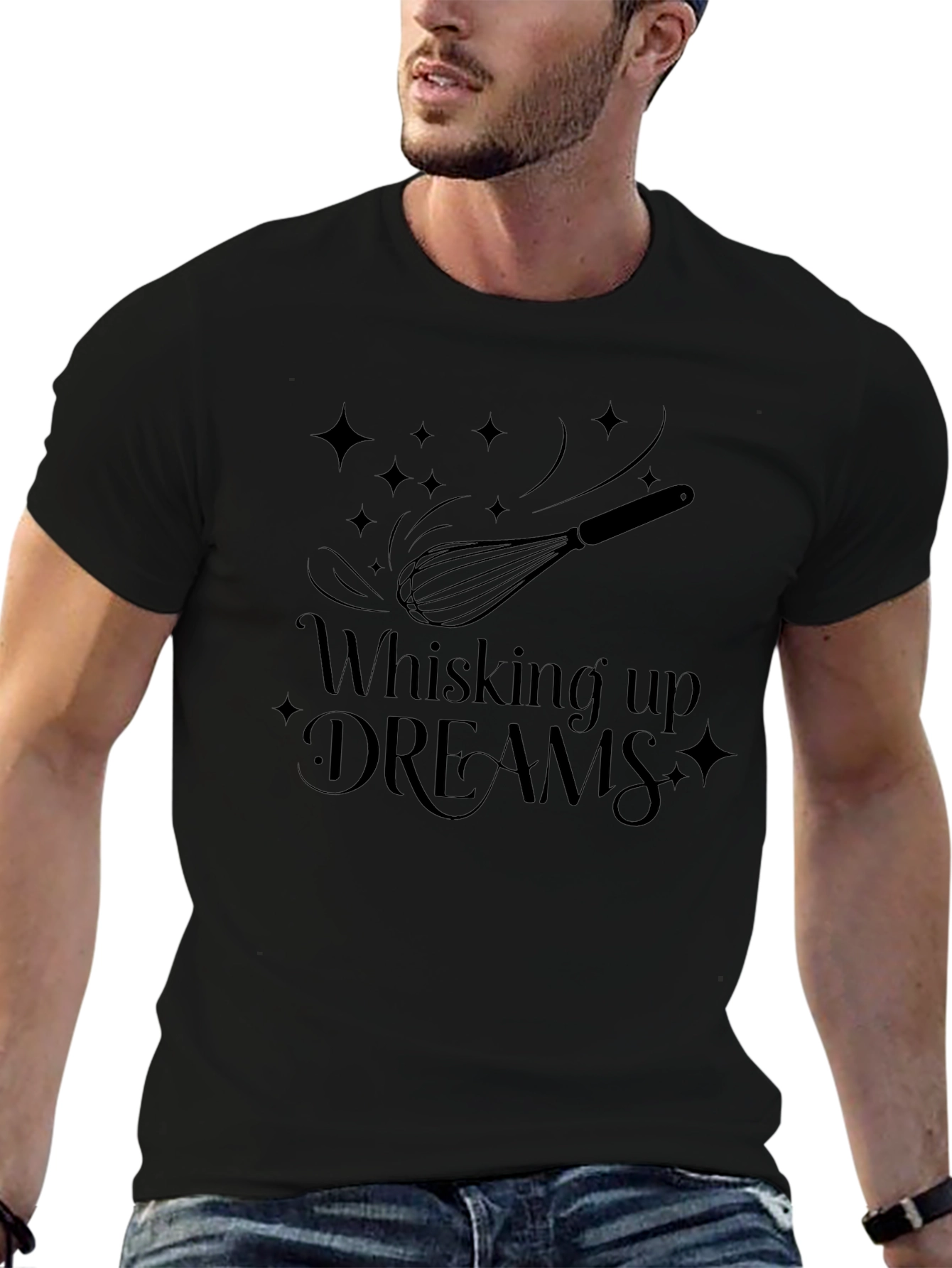 Whisking Up Dreams Graphic Tee - Black