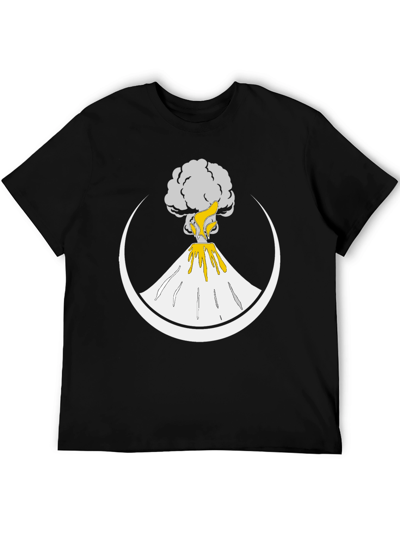 Volcano Eruption Graphic Print Tee - Black