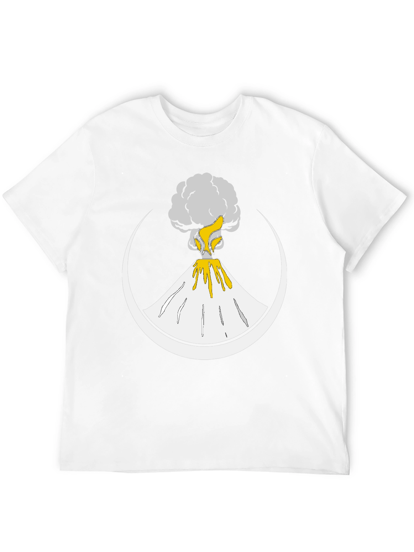 Volcano Eruption Graphic Print Tee - Black