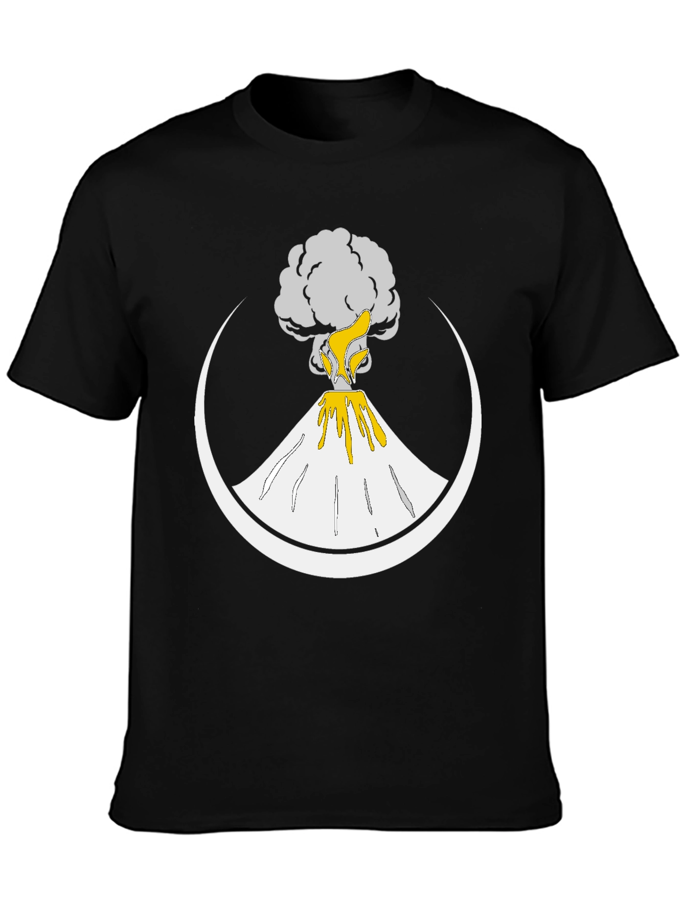 Volcano Eruption Graphic Print Tee - Black