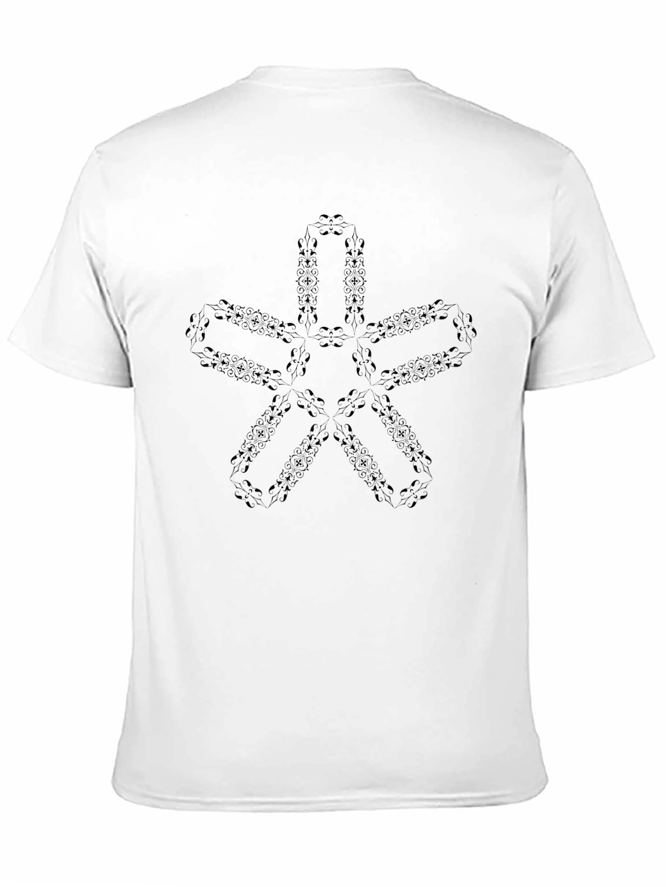 Abstract Star Pattern Black T-Shirt