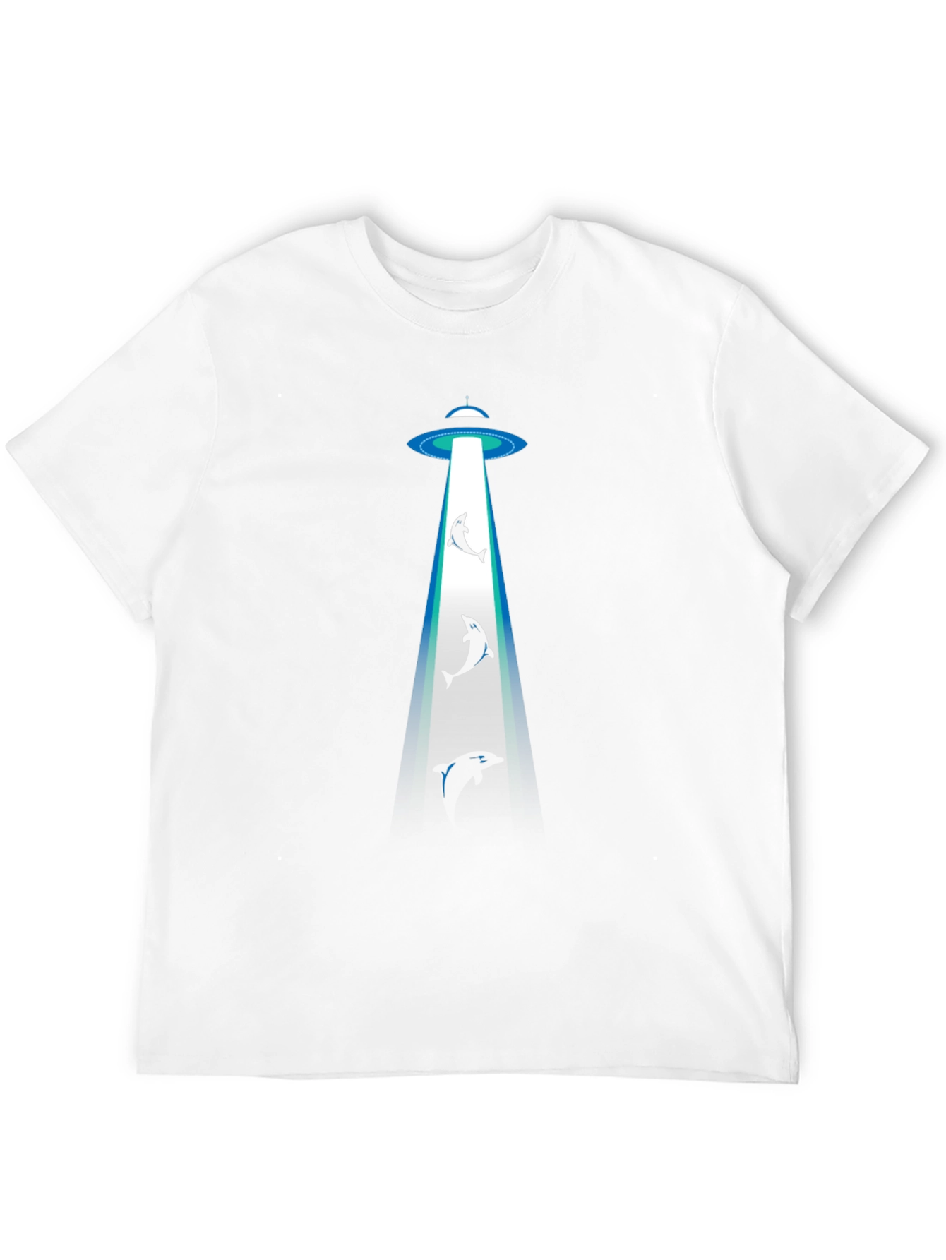 Alien Abduction Dolphin Black T-Shirt