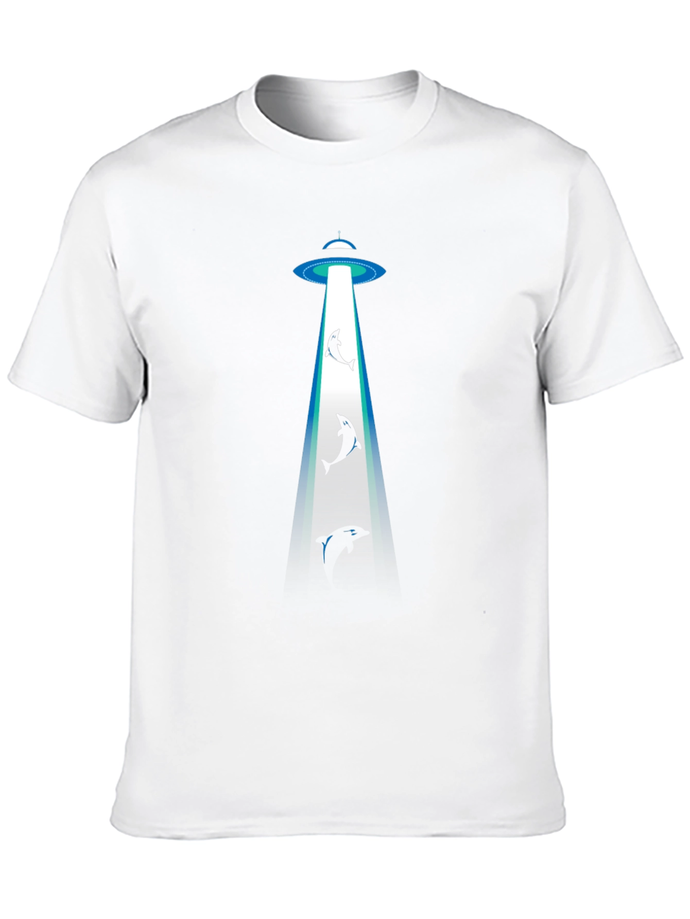 Alien Abduction Dolphin Black T-Shirt