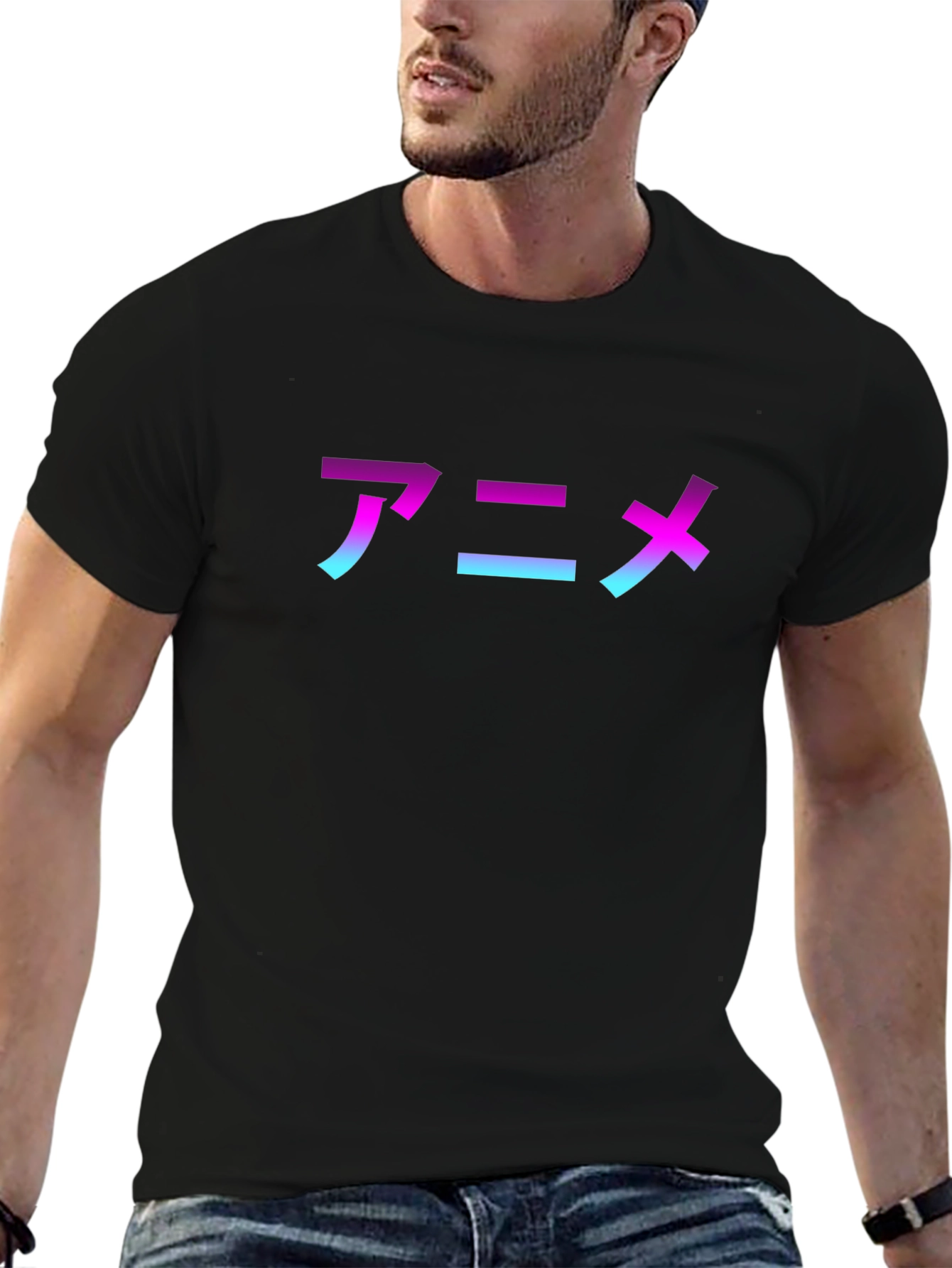 Anime Graphic Black T-Shirt