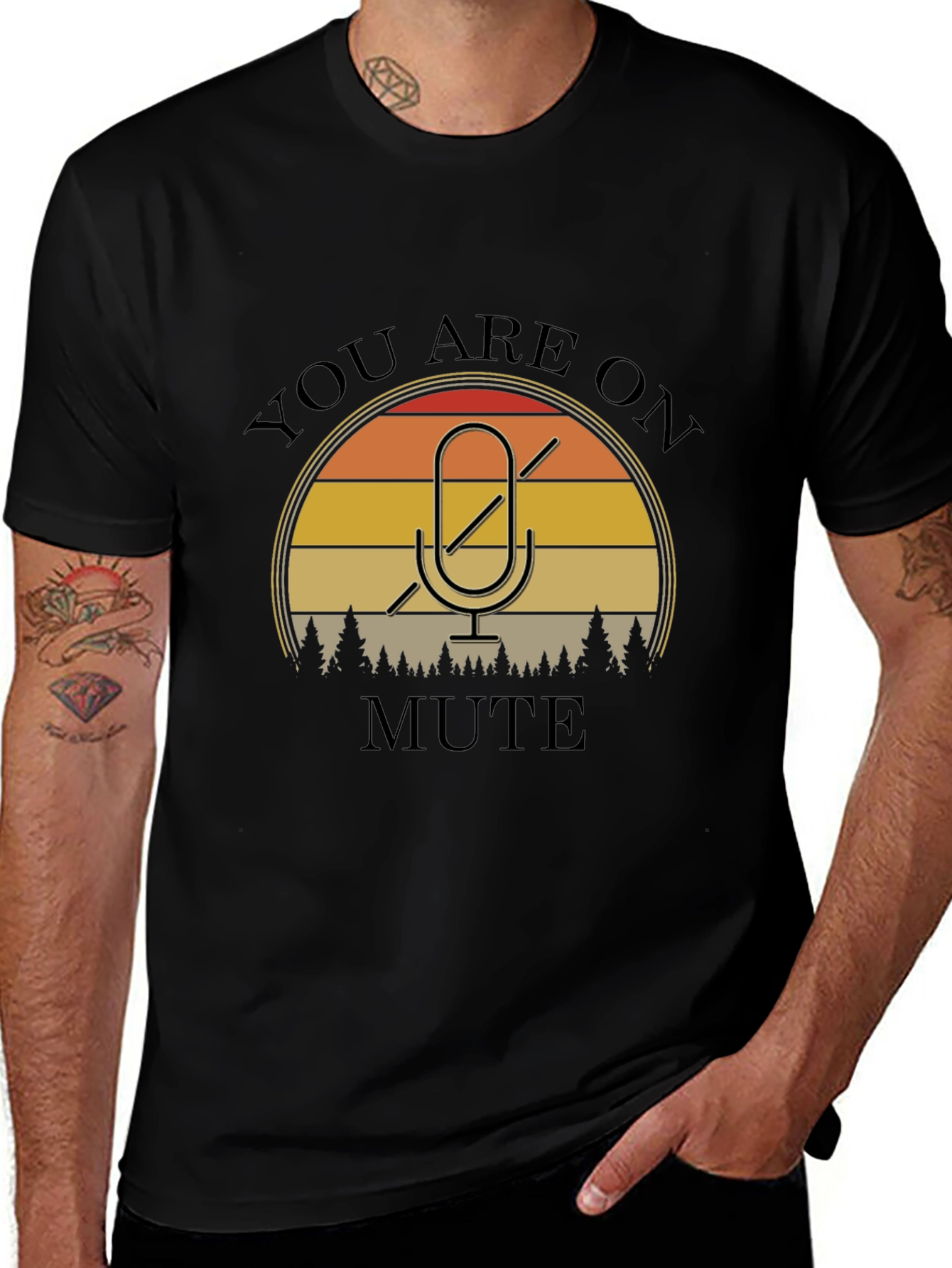 You Are On Mute Graphic Tee - Black