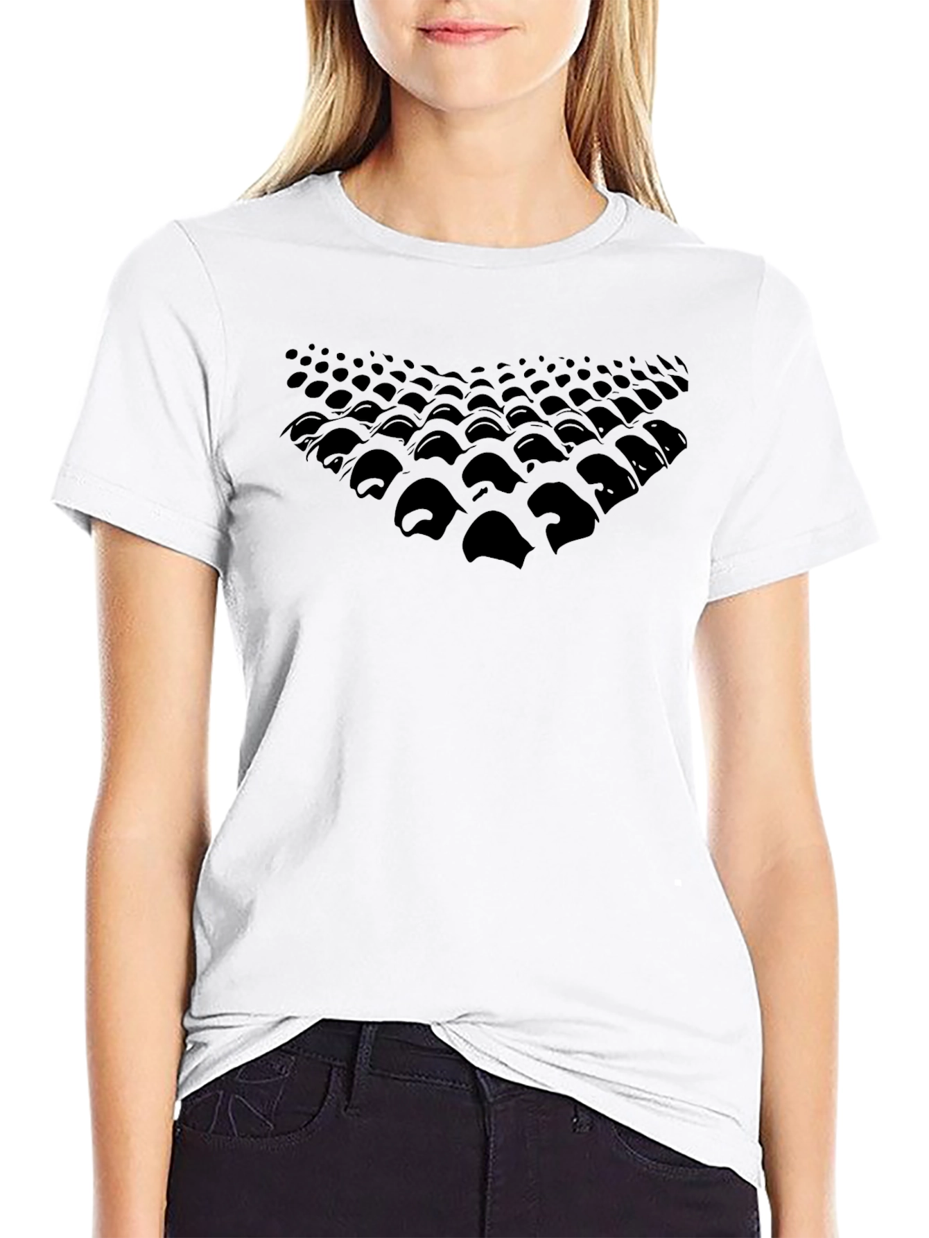 Abstract Pattern Graphic Black T-Shirt