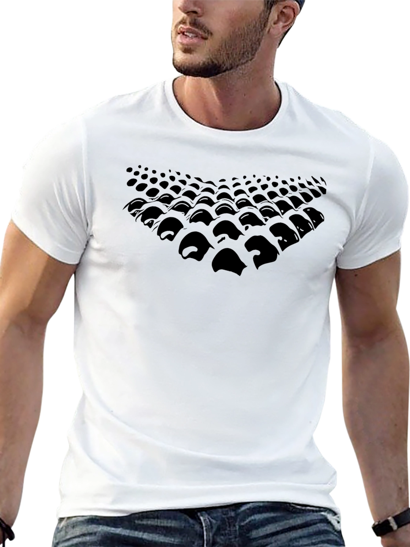 Abstract Pattern Graphic Black T-Shirt