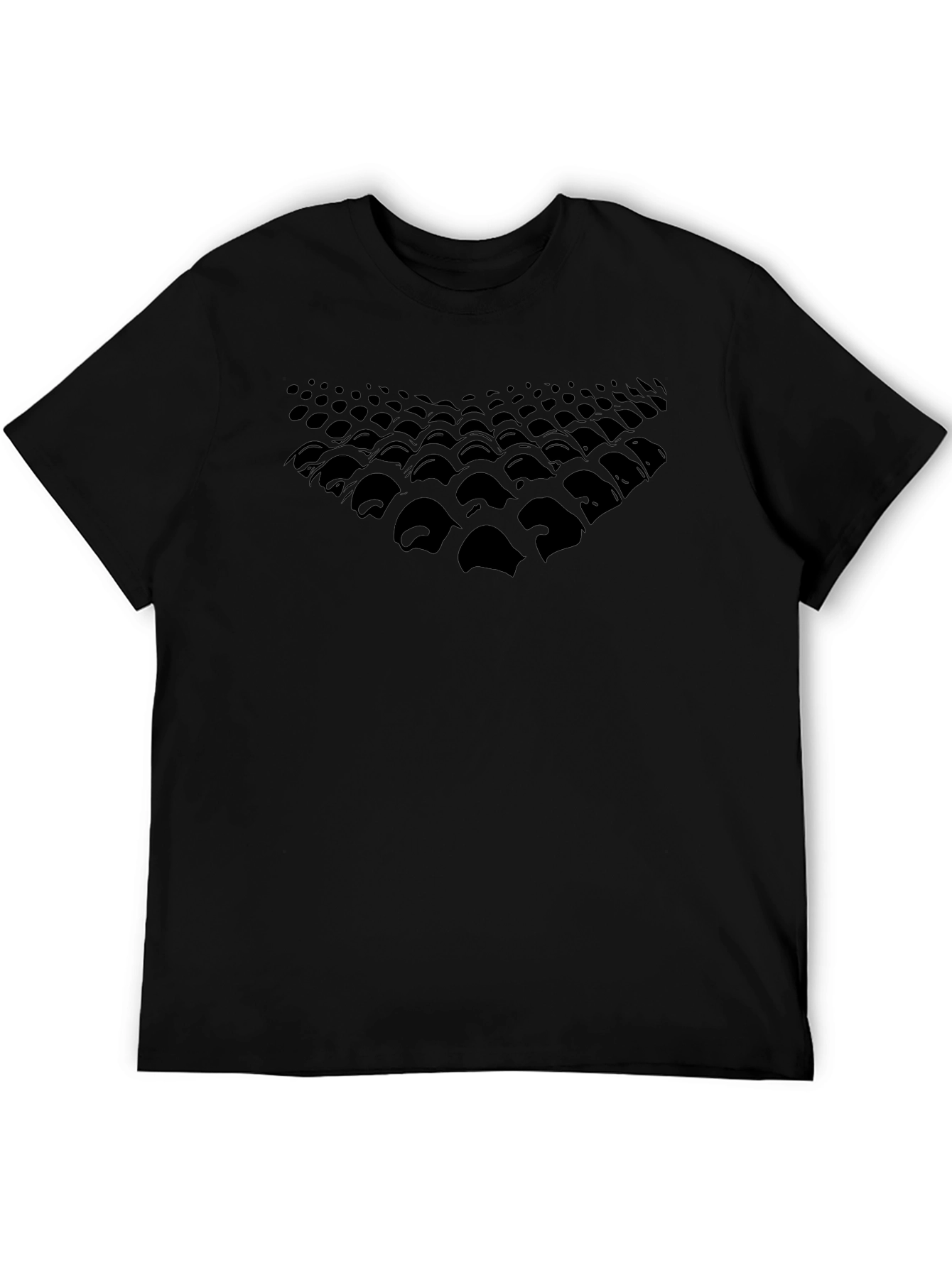 Abstract Pattern Graphic Black T-Shirt