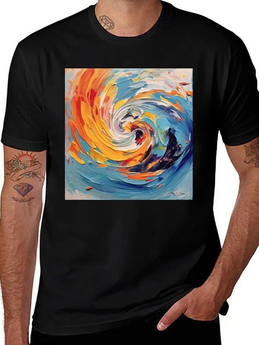 Abstract Swirl Art Black T-Shirt