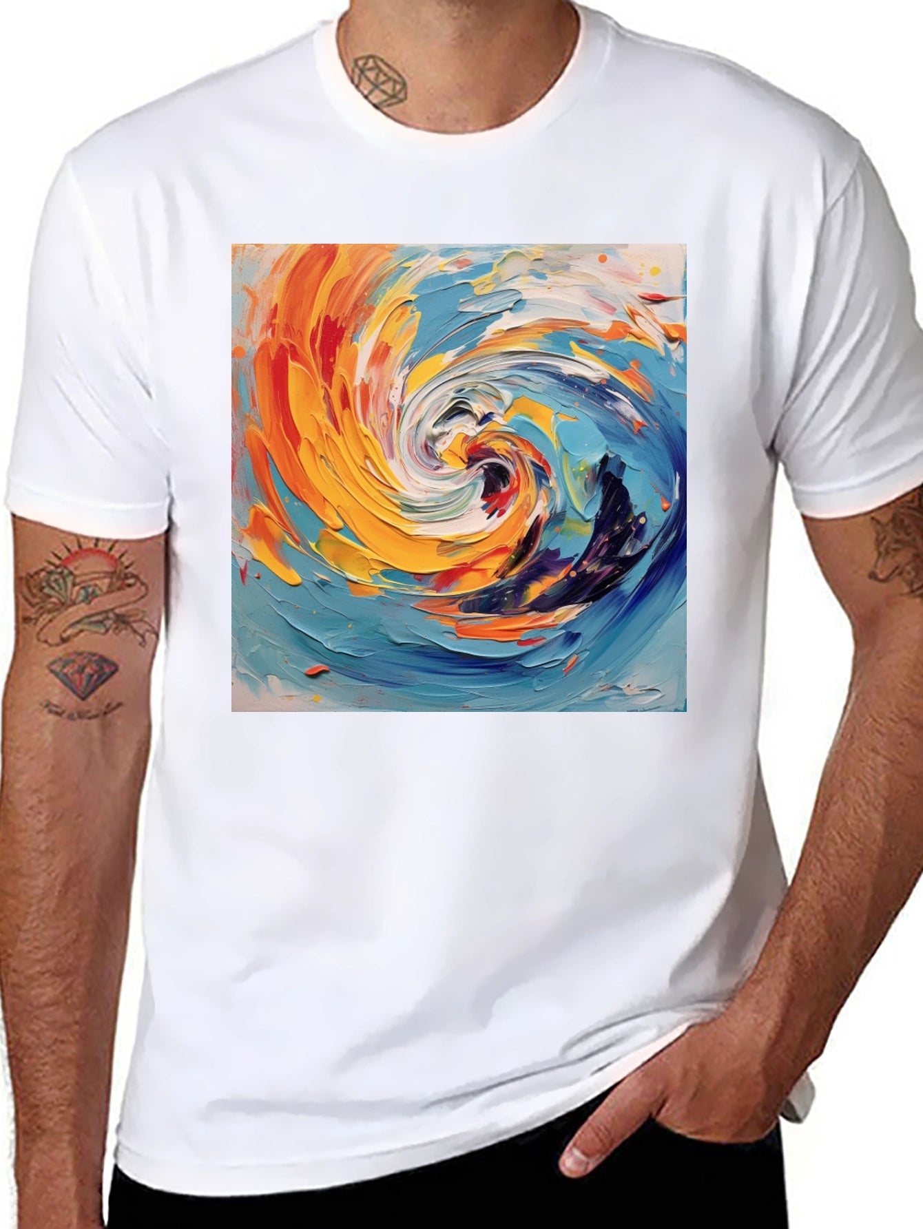 Abstract Swirl Art Black T-Shirt