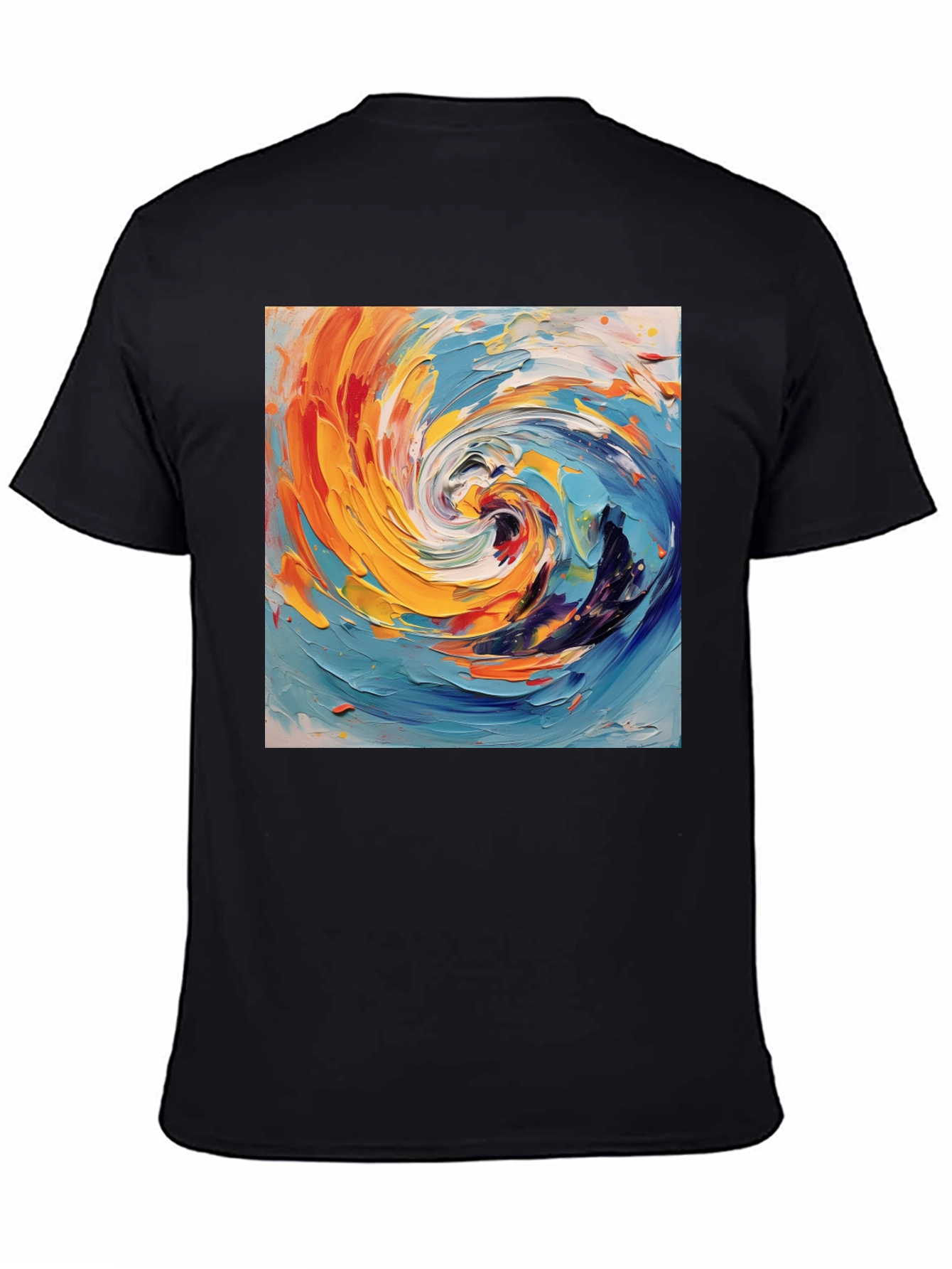 Abstract Swirl Art Black T-Shirt
