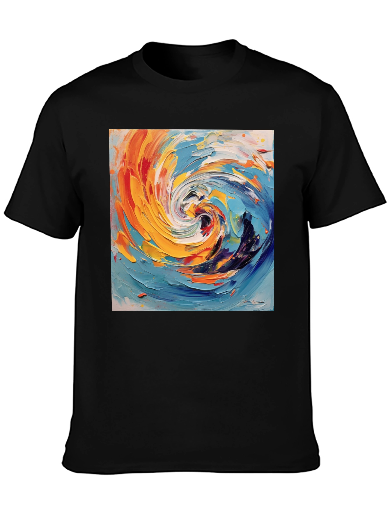 Abstract Swirl Art Black T-Shirt