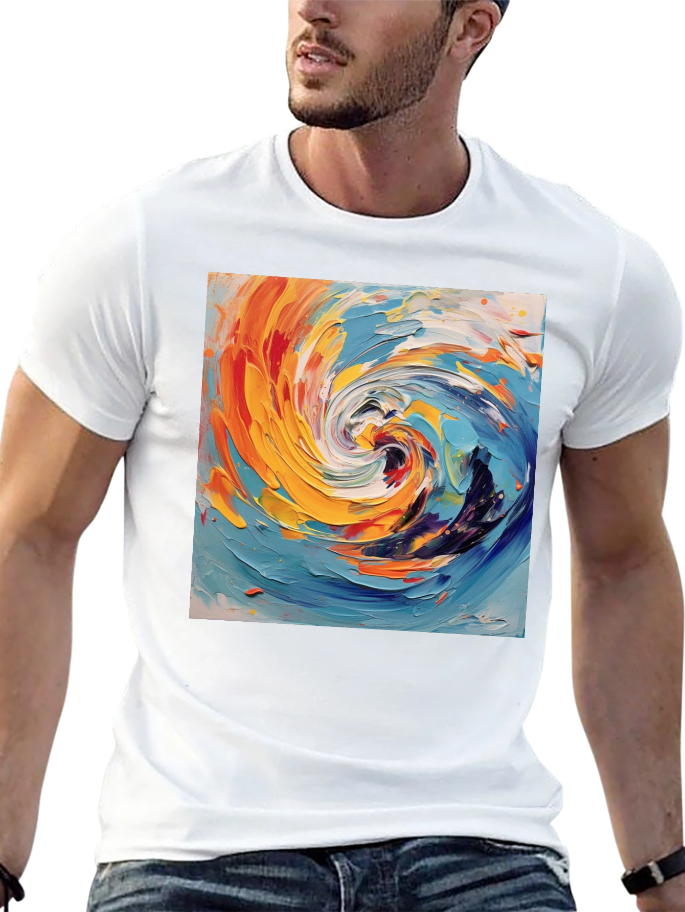 Abstract Swirl Art Black T-Shirt