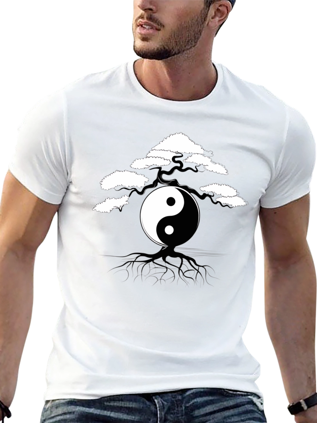 Yin Yang Bonsai Tree Graphic Tee - Unisex