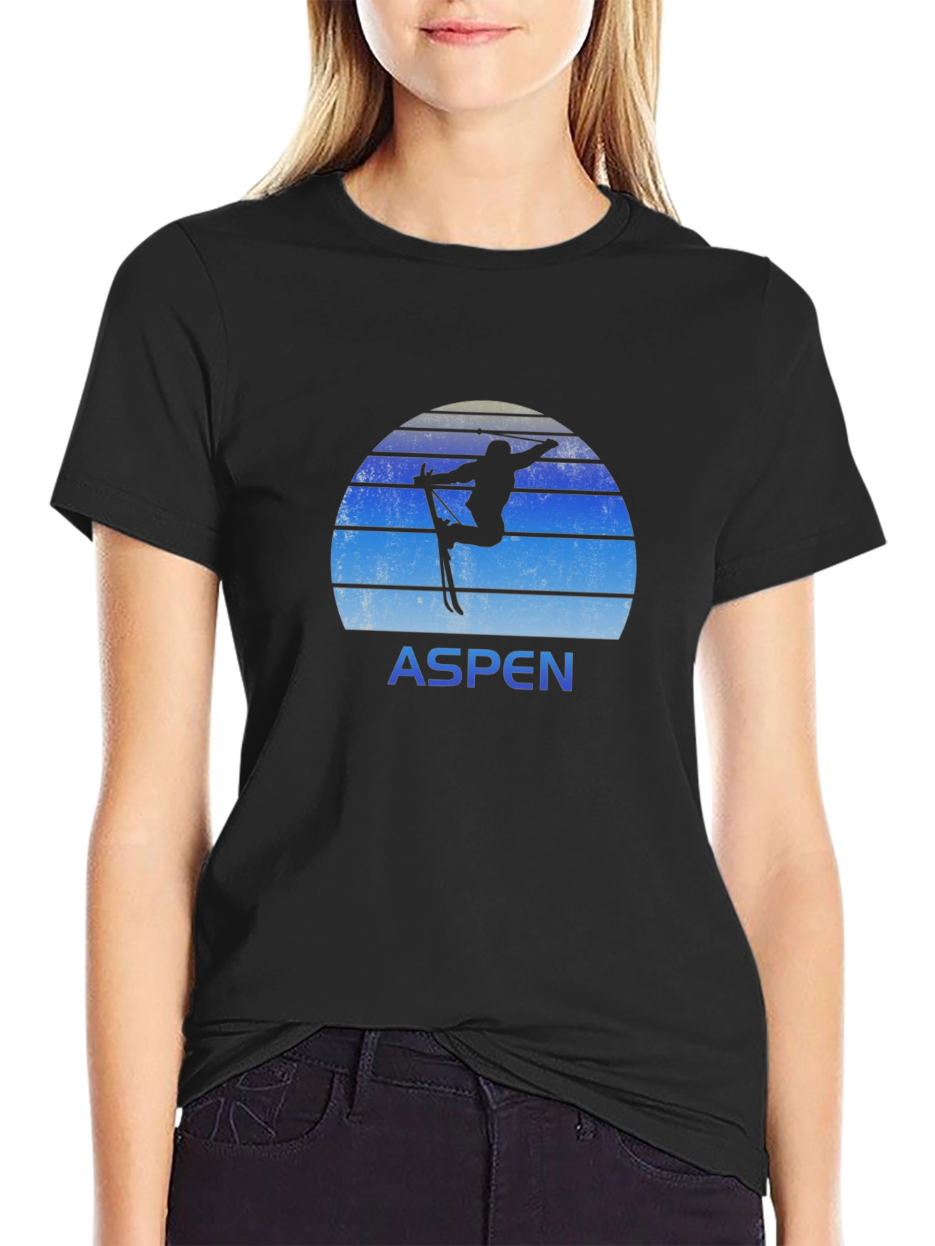 Aspen Skiing T-Shirt Retro Style