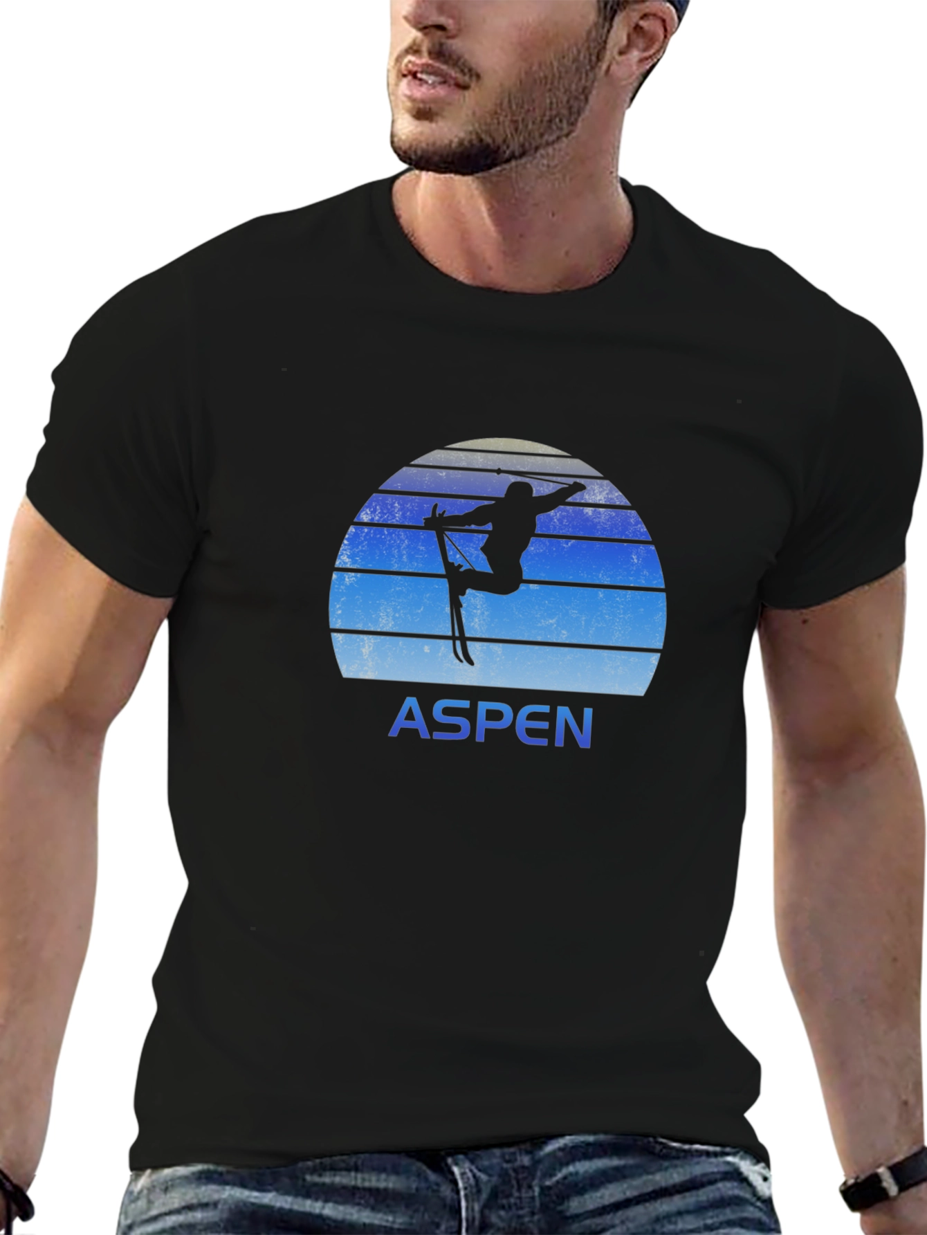 Aspen Skiing T-Shirt Retro Style