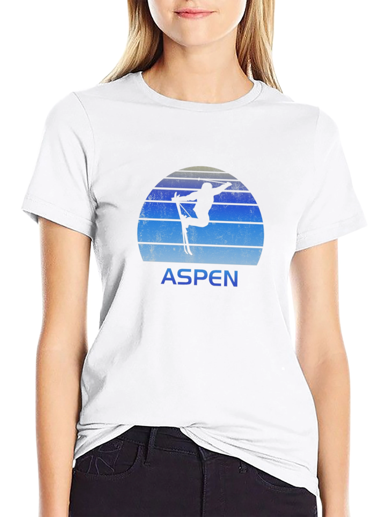 Aspen Skiing T-Shirt Retro Style