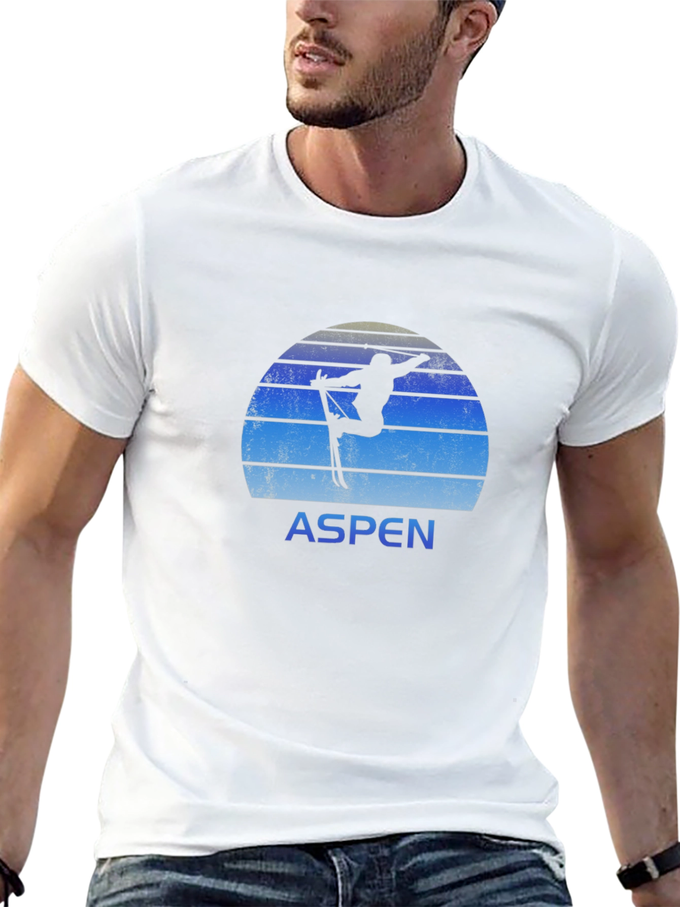 Aspen Skiing T-Shirt Retro Style
