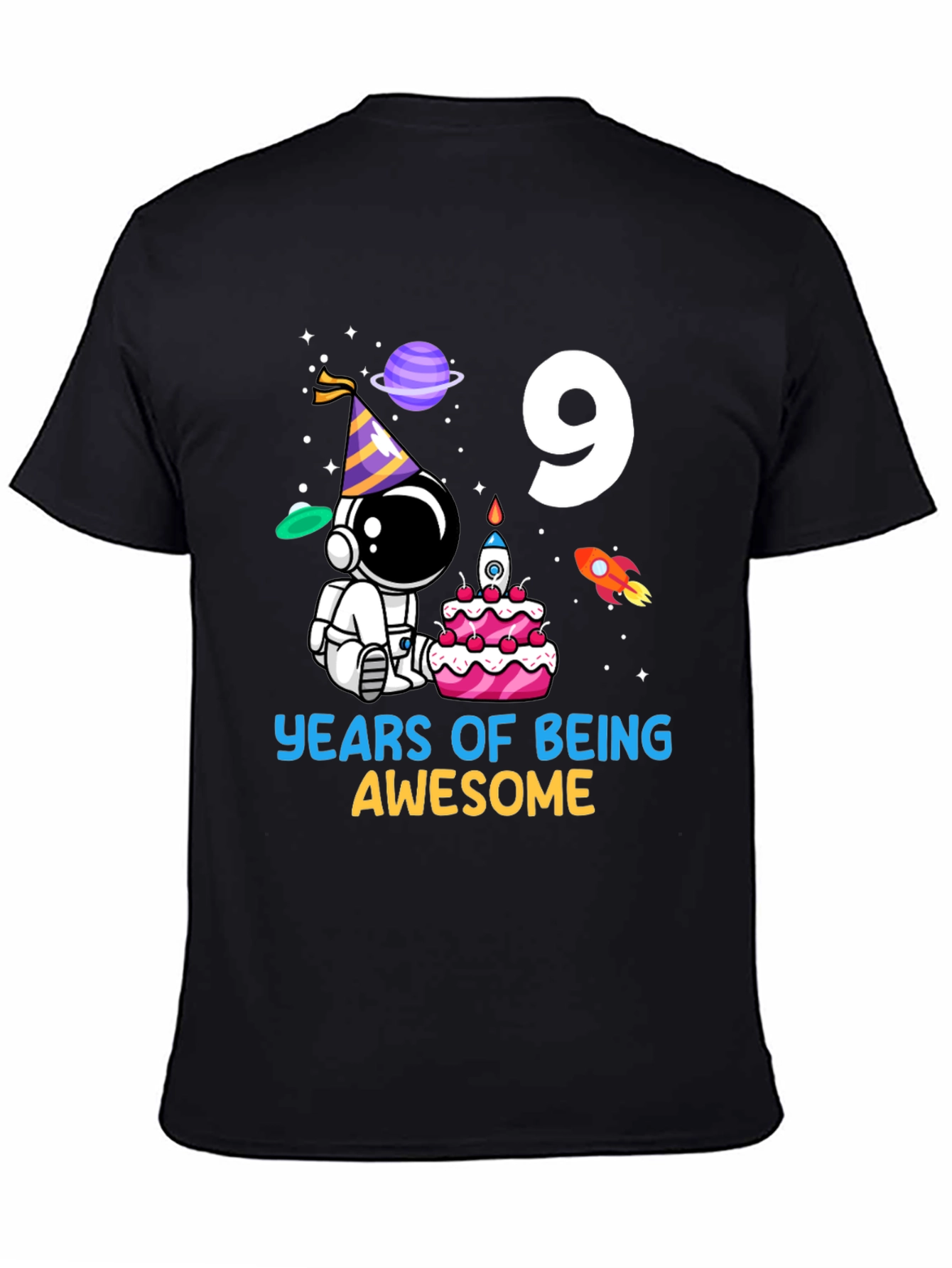 9th Birthday Astronaut T-Shirt - Years of Being Awesome!