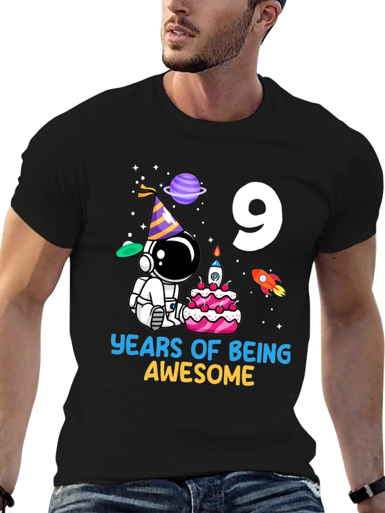 9th Birthday Astronaut T-Shirt - Years of Being Awesome!