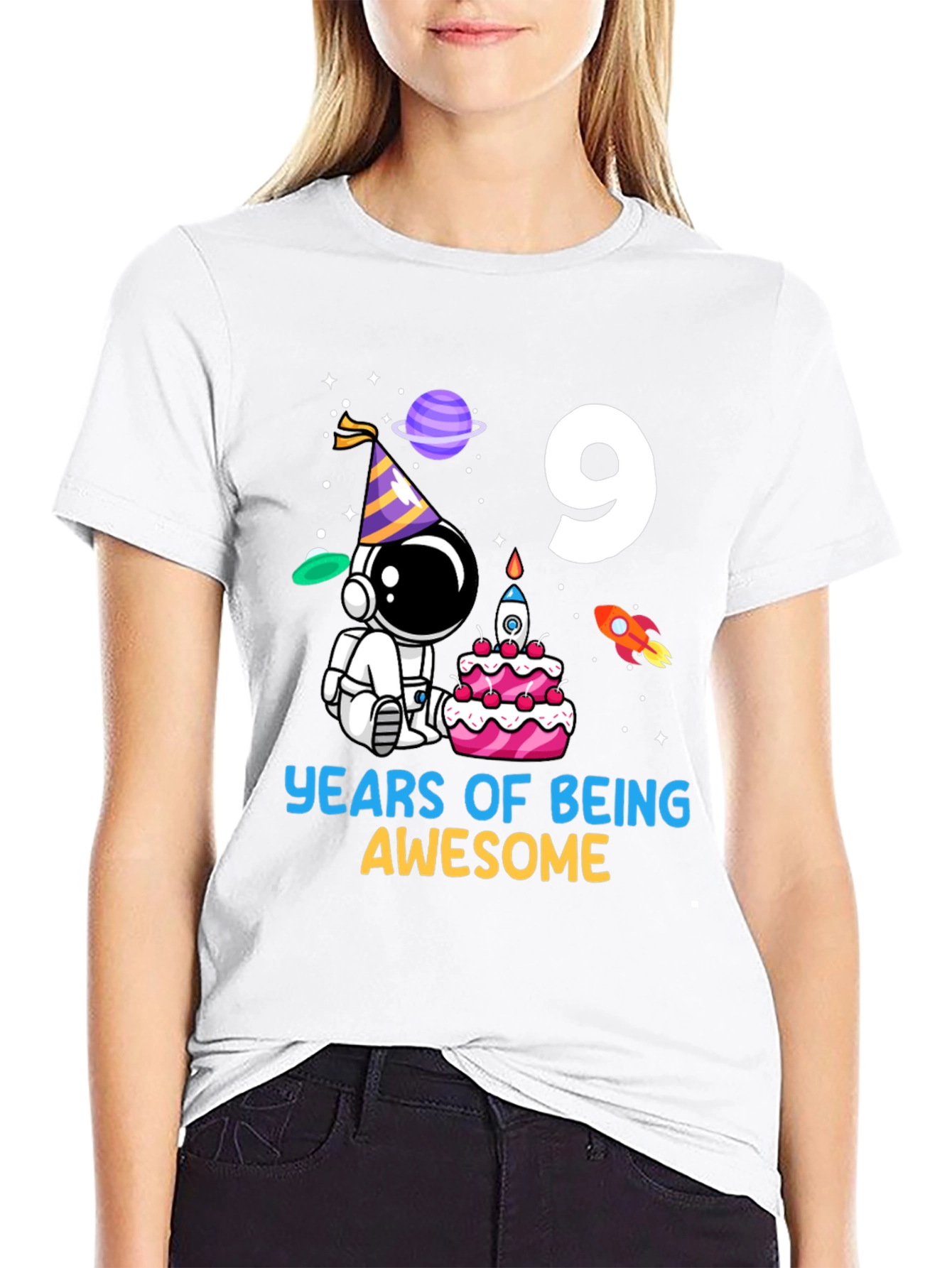 9th Birthday Astronaut T-Shirt - Years of Being Awesome!