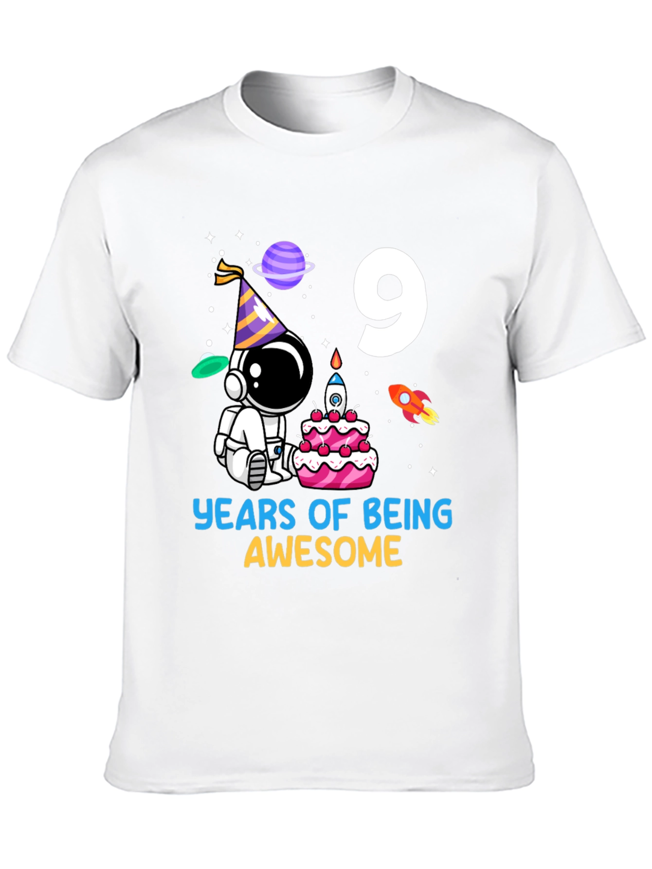 9th Birthday Astronaut T-Shirt - Years of Being Awesome!
