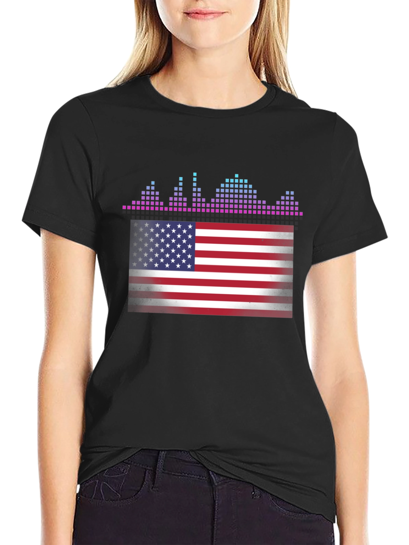 American Flag Equalizer T-Shirt - Patriotic Design