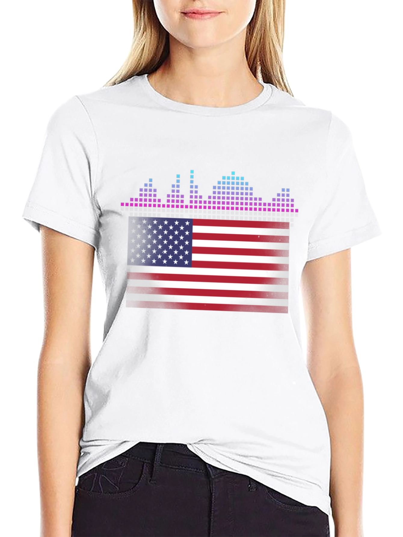 American Flag Equalizer T-Shirt - Patriotic Design