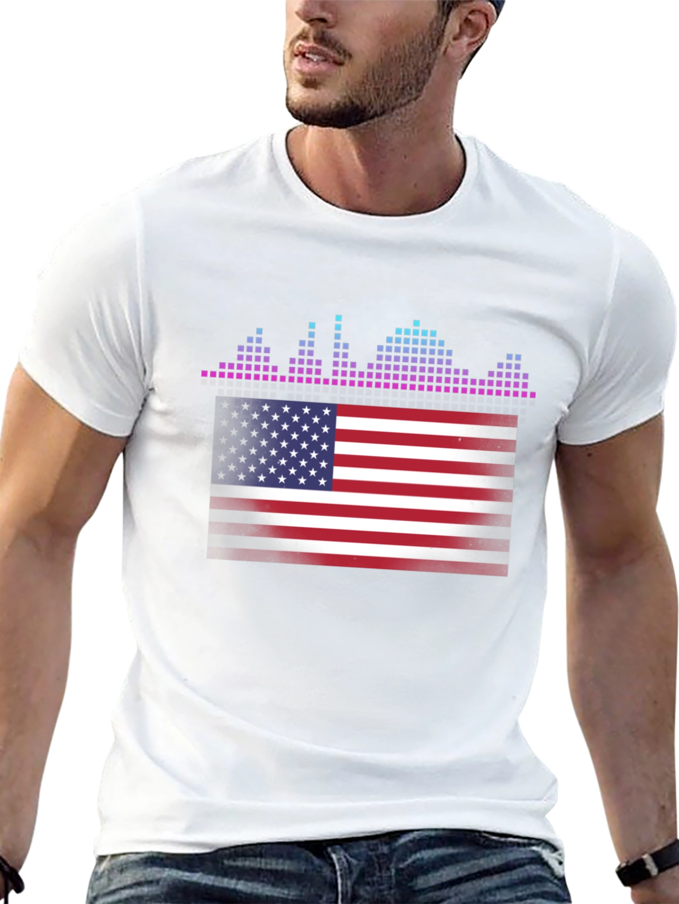 American Flag Equalizer T-Shirt - Patriotic Design