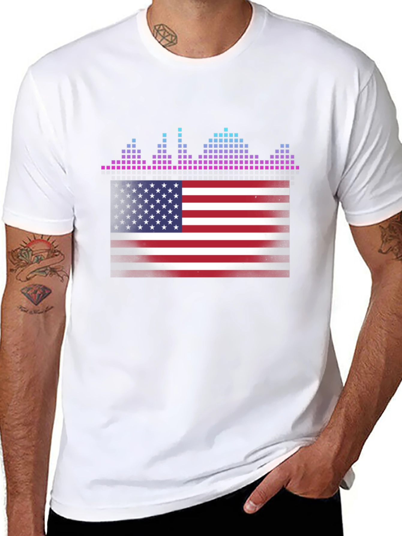 American Flag Equalizer T-Shirt - Patriotic Design
