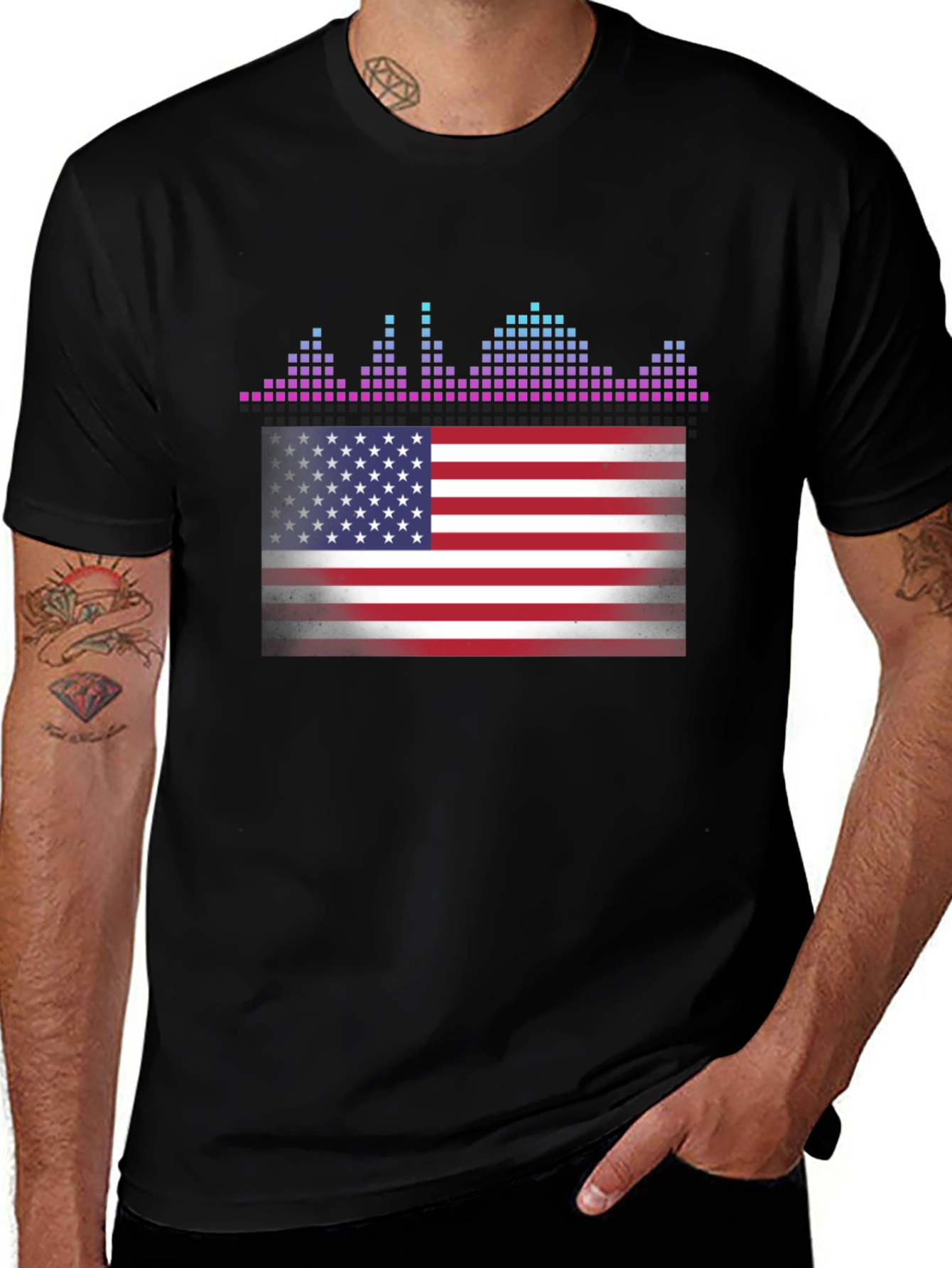 American Flag Equalizer T-Shirt - Patriotic Design