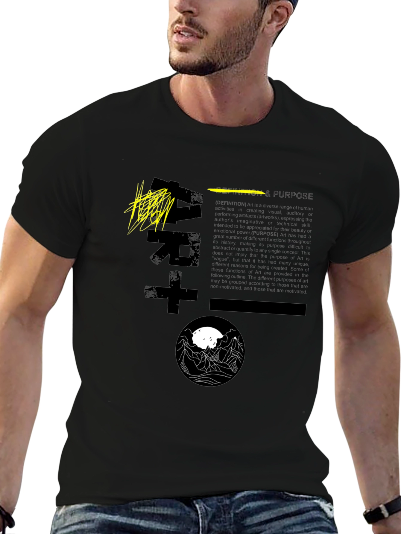 Art & Purpose Graphic Print Black T-Shirt
